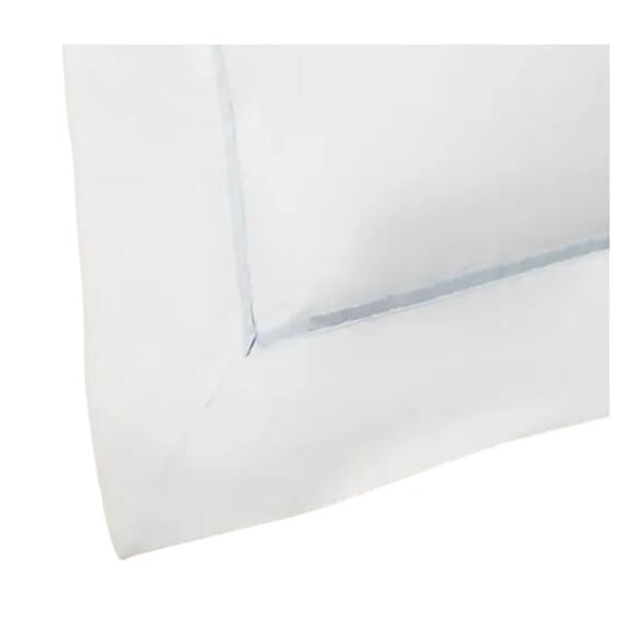 Ralph Lauren Polo Organic Cotton Standard Pillow Sham Sky Blue Trim NWT - Picture 2 of 6